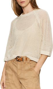 Sanctuary Metallic Openwork Sweater Top