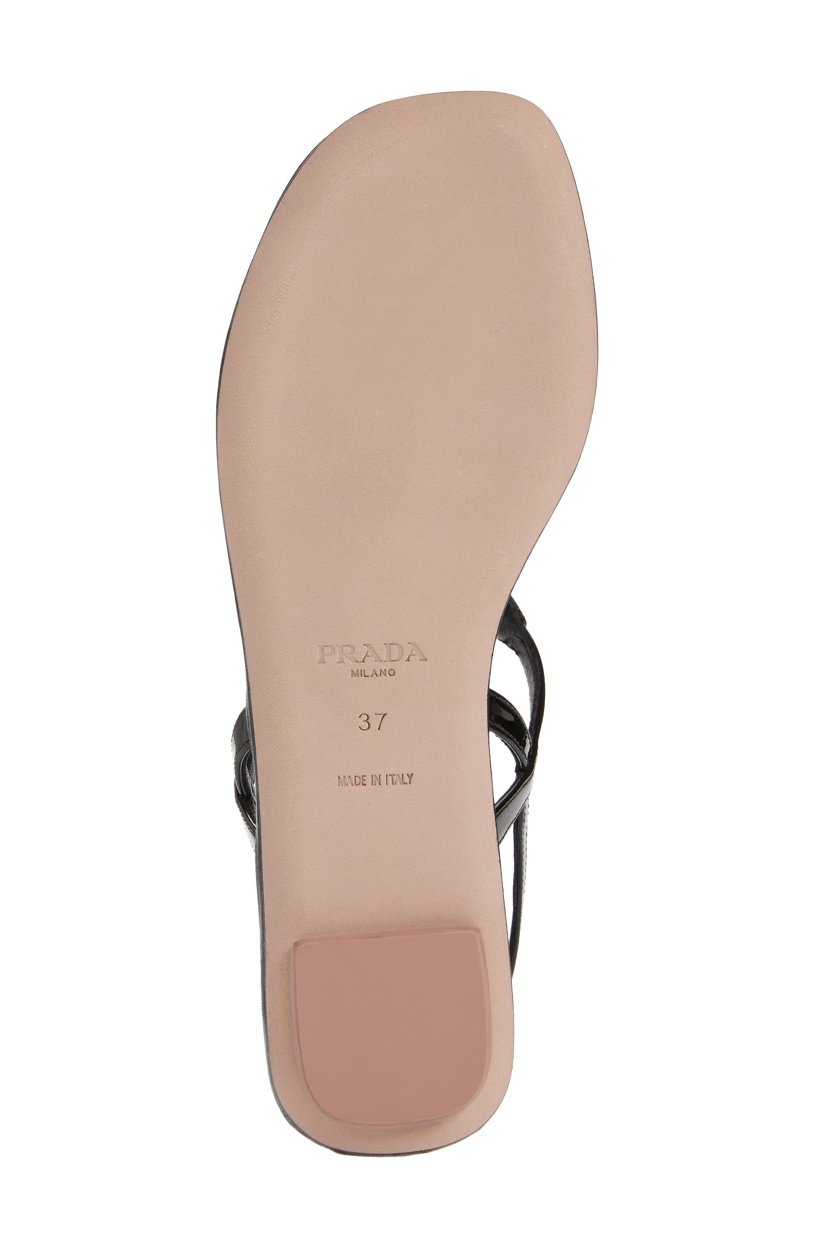 Prada Triangle Logo Sandal, Alternate, color, 