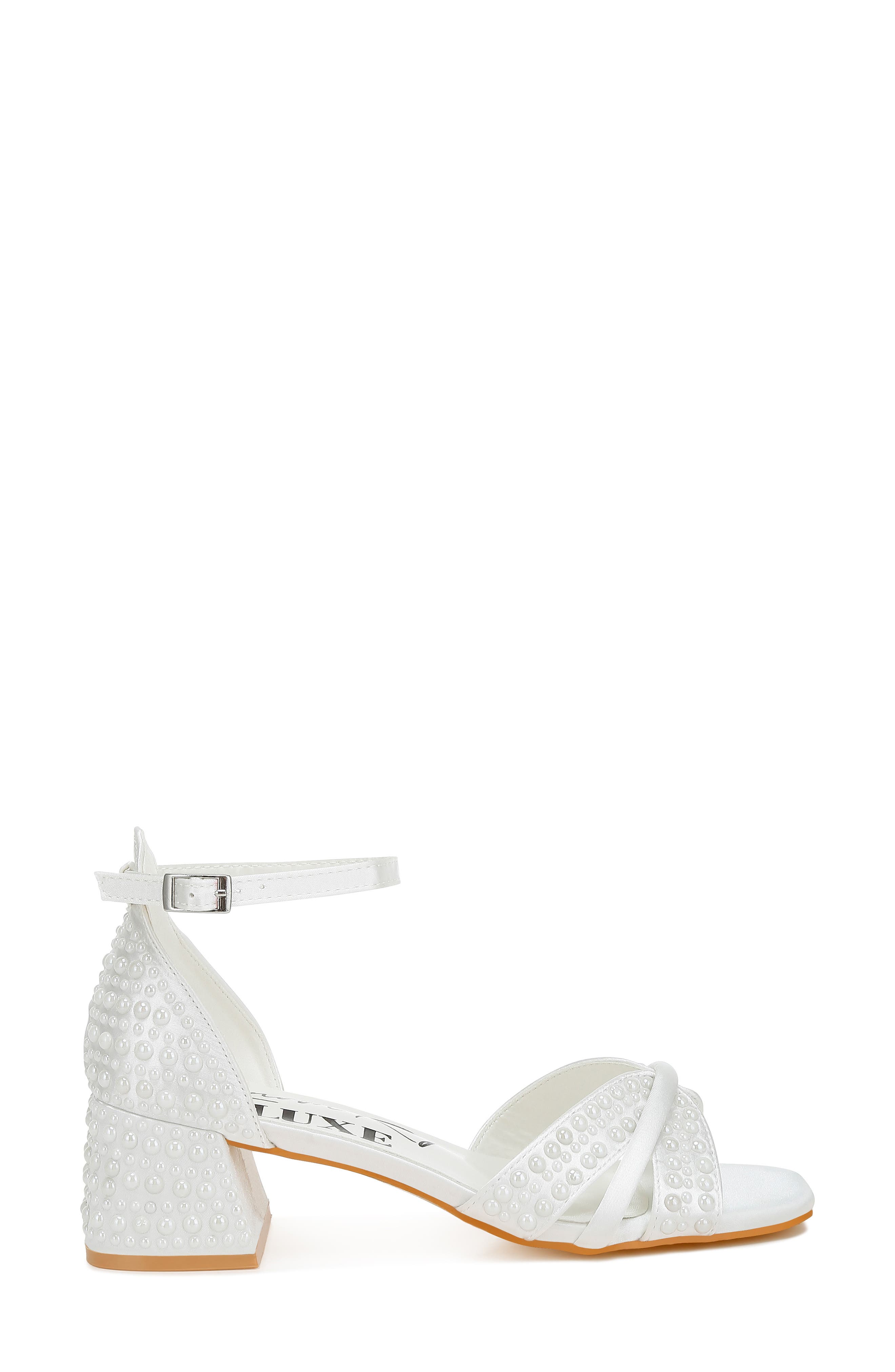 LONDON RAG Cinnabon Embellished Sandal, Alternate, color, White