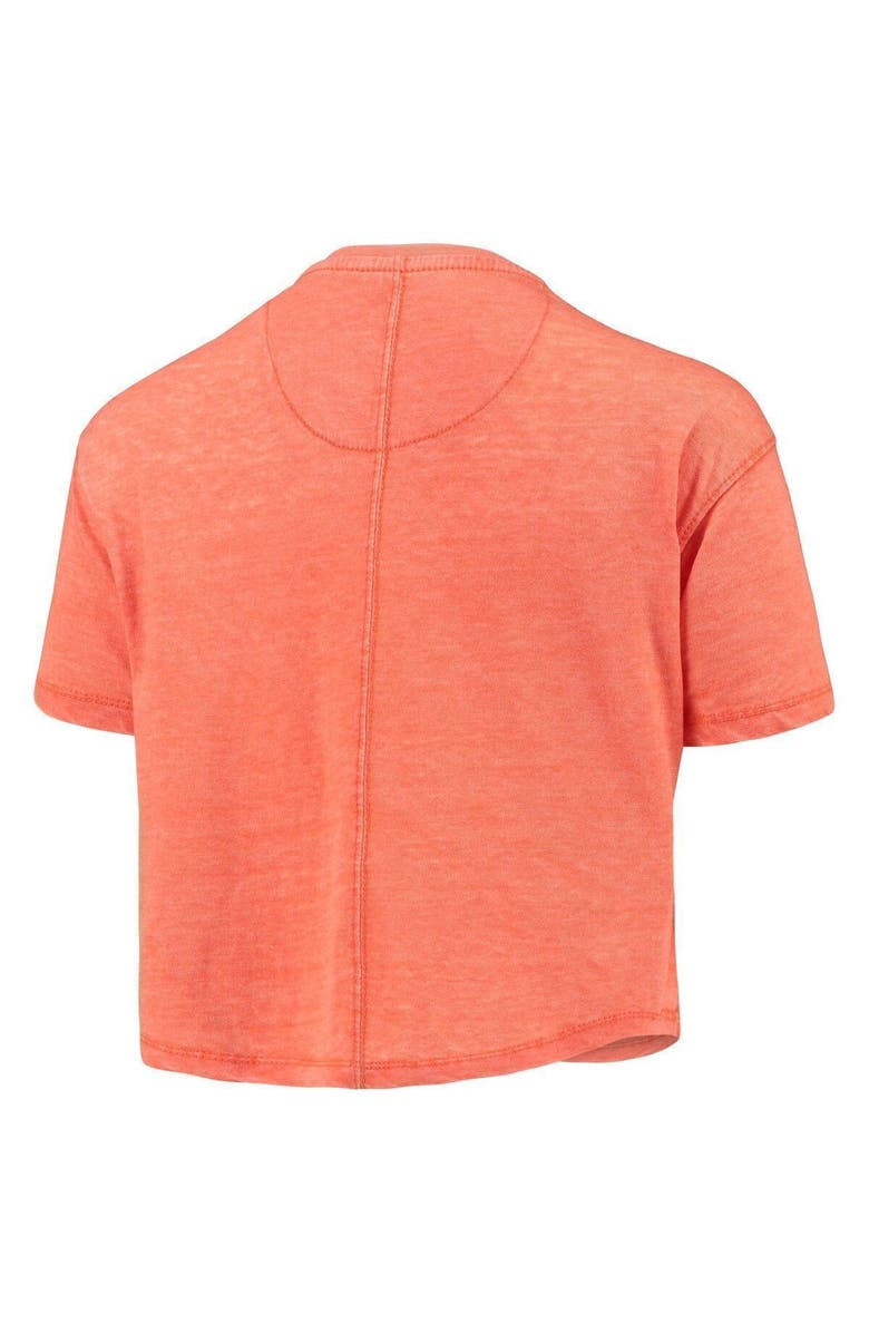 PRESSBOX Women's Pressbox Orange Miami Hurricanes Edith Vintage Burnout Crop T-Shirt, Alternate, color, Orange