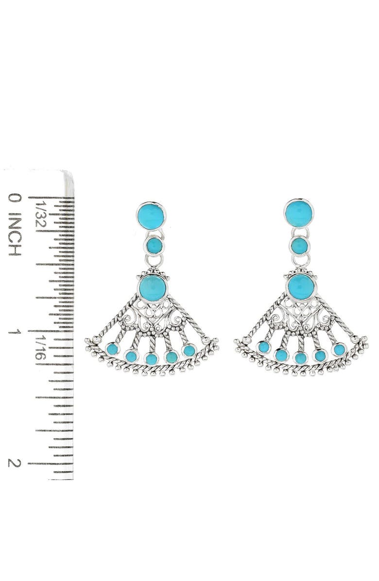 SAMUEL B. Turquoise Fan Drop Earrings, Alternate, color, Turquoise