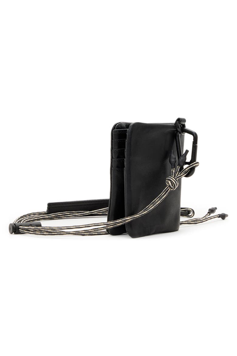 Bartlett Leather Lanyard Card Case, Alternate, color, BLACK