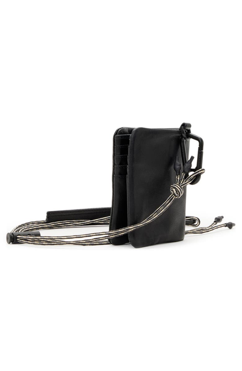 AllSaints Bartlett Leather Lanyard Card Case, Alternate, color, 