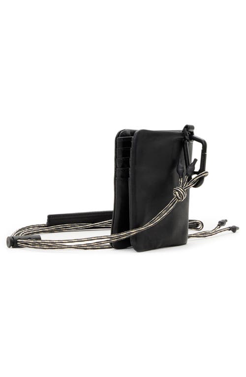 ALLSAINTS ALLSAINTS BARTLETT LEATHER LANYARD CARD CASE