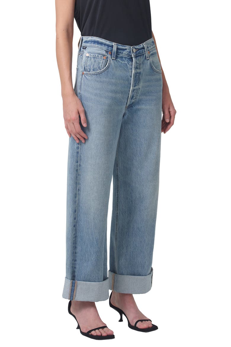 Ayla Baggy Organic Cotton Wide Leg Jeans, Alternate, color, SKYLIGHTS