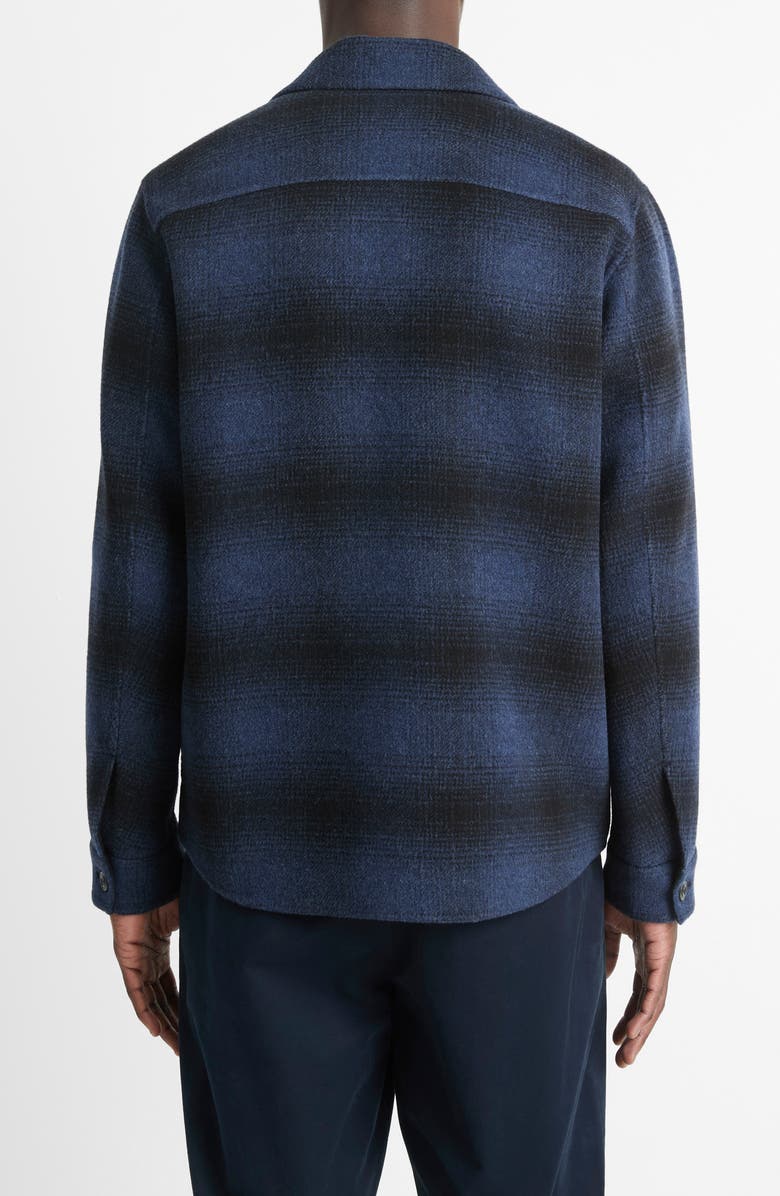 Plaid Splittable Wool Blend Shirt Jacket