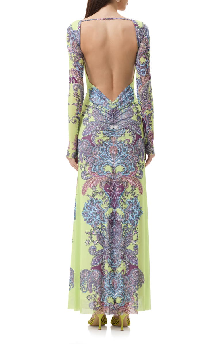 AFRM Talmo Long Sleeve Maxi Dress, Alternate, color, Citrus Paisley