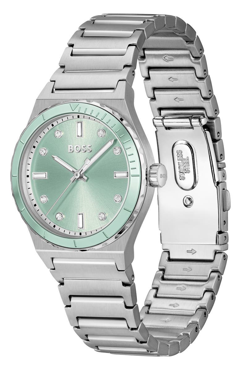 BOSS Candor Bracelet Watch, 32mm, Alternate, color, Green