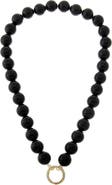 BY ADINA EDEN Black Onyx Large Bead Clicker Necklace
