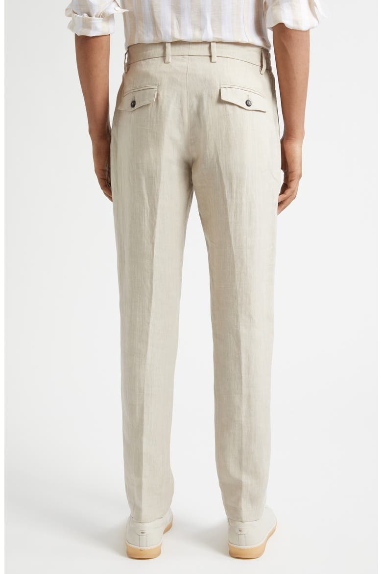 Pleated Tapered Linen Pants, Alternate, color, 02NN SAND