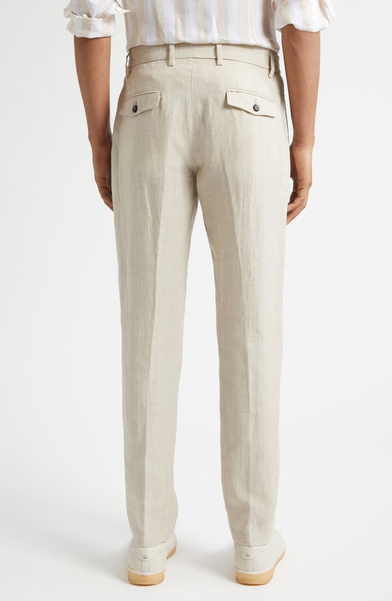 Eleventy Pleated Tapered Linen Pants, Alternate, color, 02Nn Sand