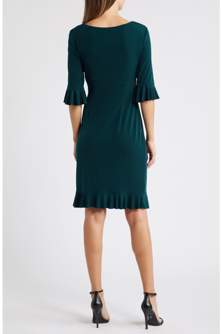 Ruffle Pleat Dress, Alternate, color, HUNTER