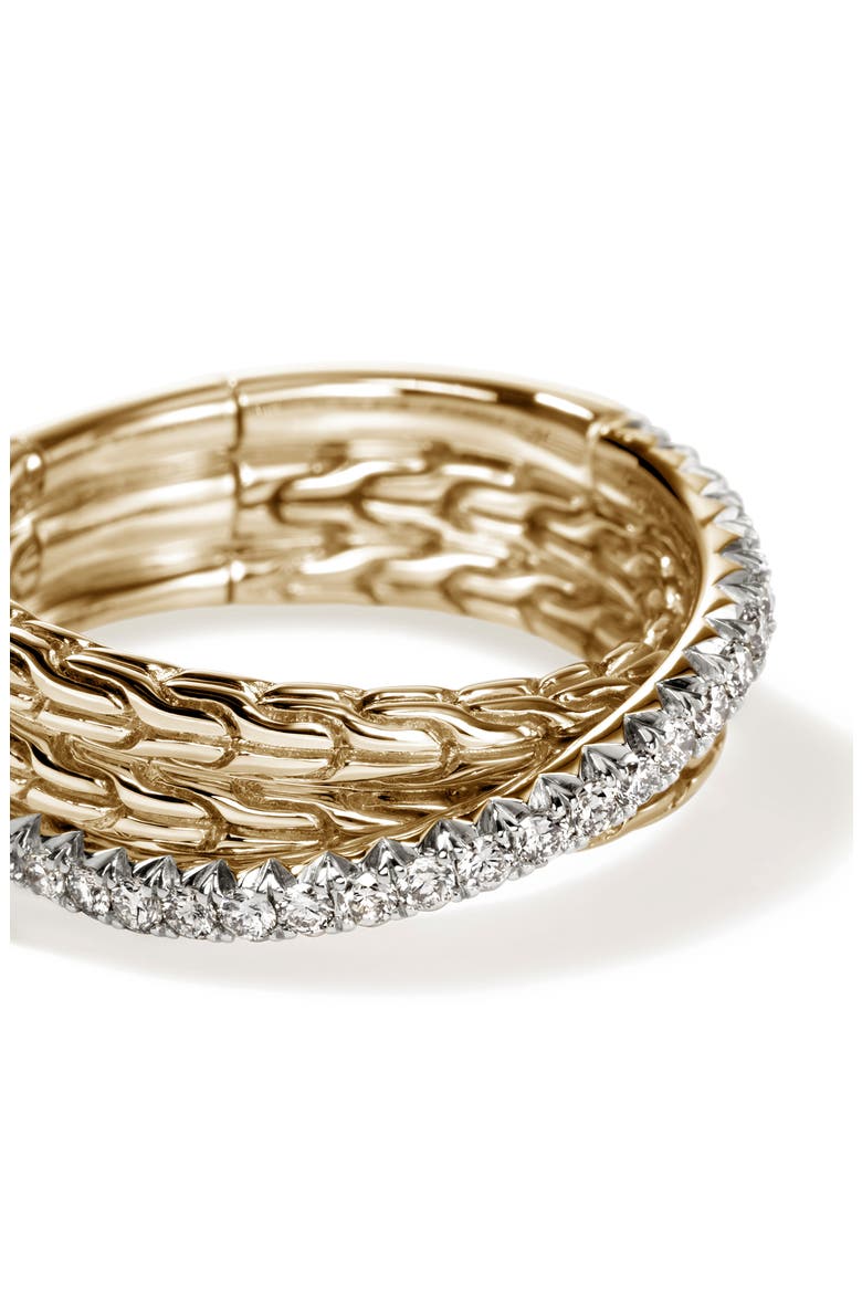 JH Essential Pavé Crossover Ring, Gold, Diamonds, Alternate, color, GOLD