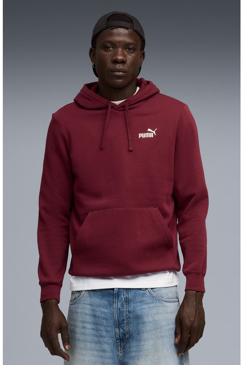 Essential Small Logo Fleece Hoodie, Alternate, color, RUBY SHIMMER