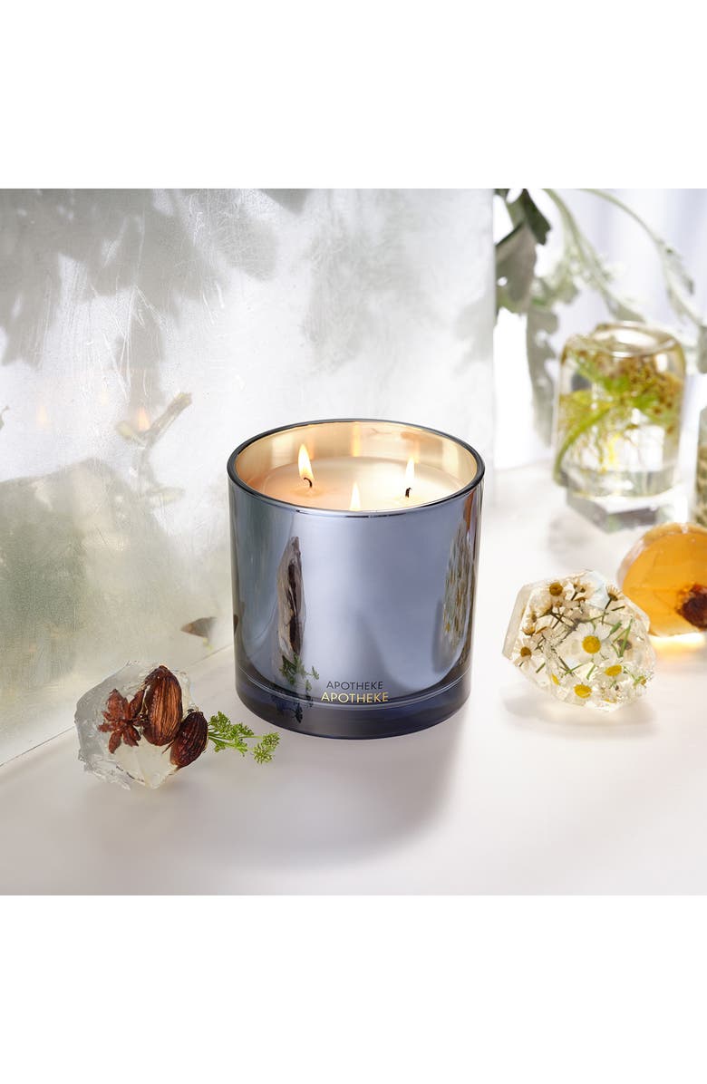 APOTHEKE Cardamom Chestnut Three-Wick Scented Candle, Alternate, color, Light Blue