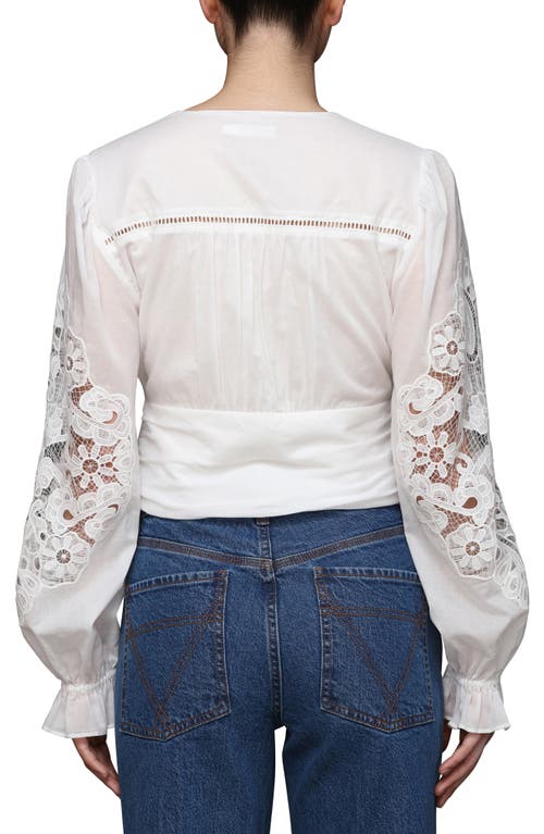Avec Les Filles Pintuck Lace Shirt In White