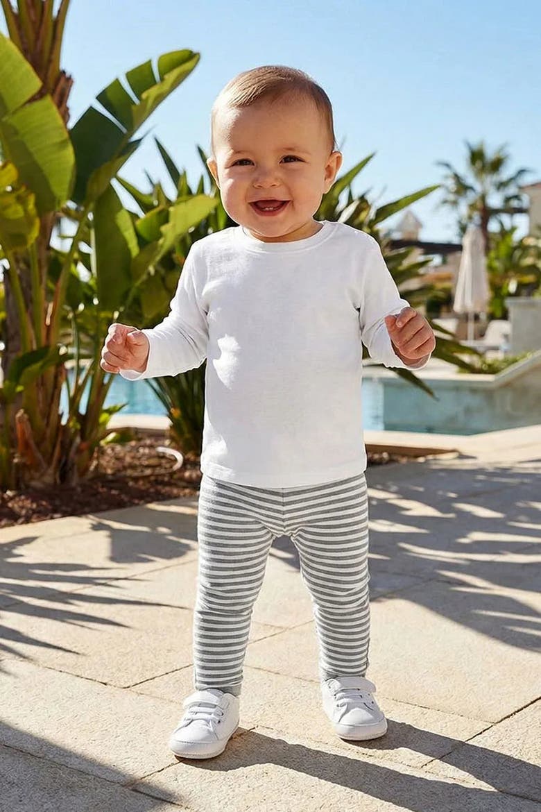 Baby's LumaLeo Leggings, UPF 50+ Sun Protection, Alternate, color, Grey/White Stripe