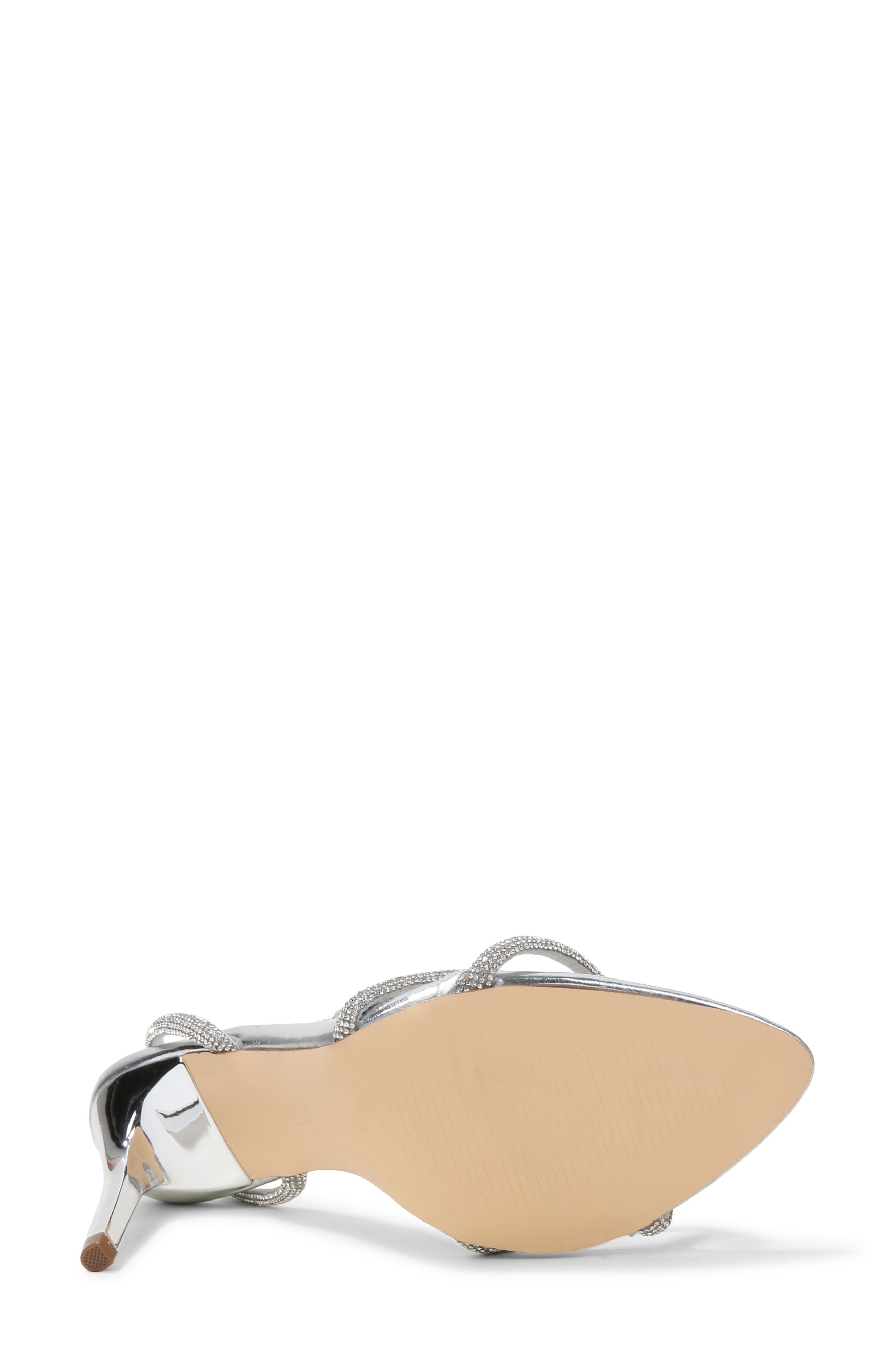 Hellene Rhinestone Ankle Strap Sandal, Alternate, color, SILVER