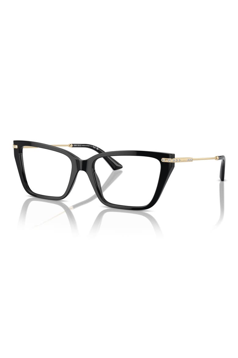 55mm Cat Eye Optical Glasses, Alternate, color, BLACK / DEMO LENS