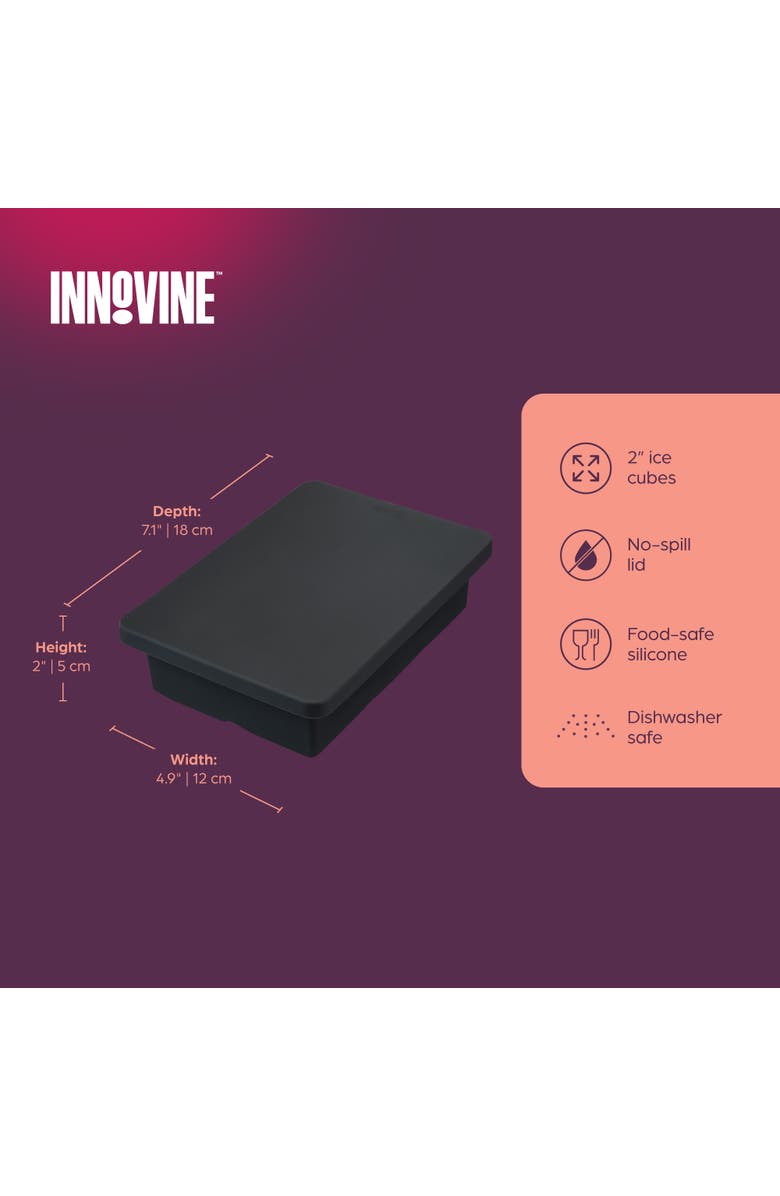 Innovine Ice Cube Tray with Lid, Alternate, color, Grey