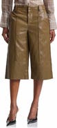 Avec Les Filles Pintuck Faux Leather Trouser Shorts