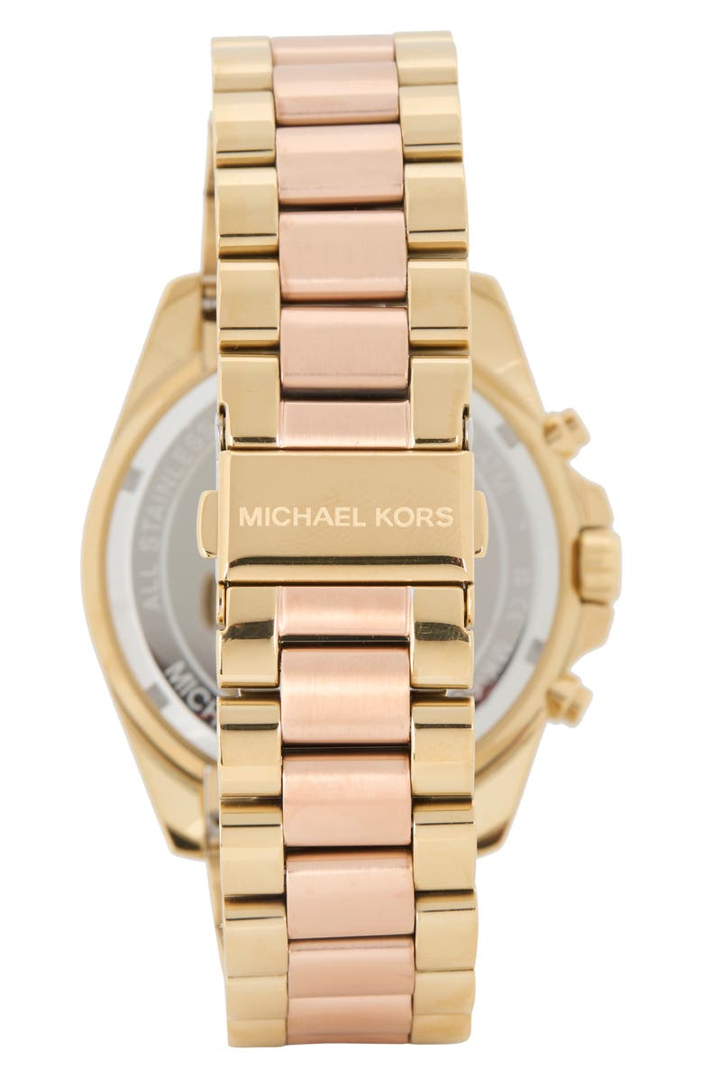 Michael Kors Bradshaw Chronograph Bracelet Watch, 43mm, Alternate, color, Rose Gold/ Rose Gold