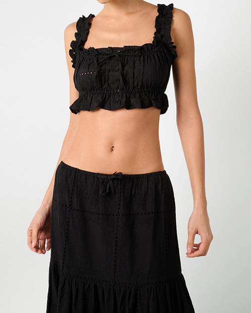 Weworewhat Ruffle Button Crop Top