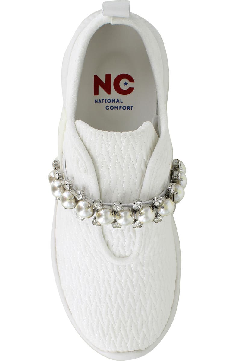 National Comfort Kenzey Embellished Slip-On Sneaker, Alternate, color, White Suede