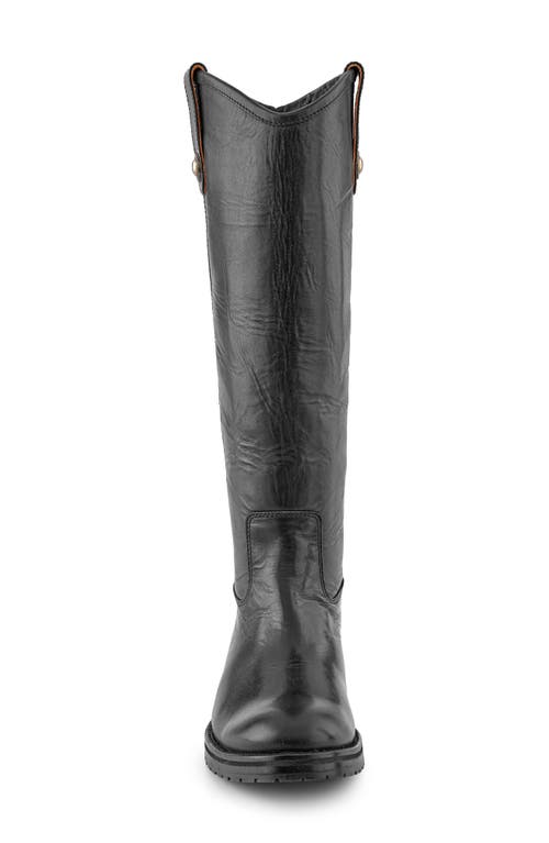 Frye Melissa Button Lug Double Sole Riding Boot In Black