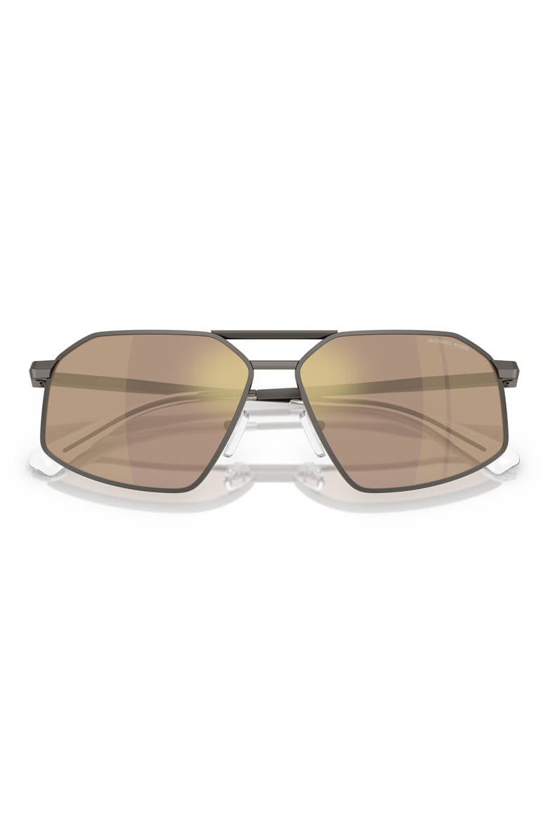 60mm Irregular Sunglasses, Alternate, color, MATTE GUNMETAL / HUSK MIRROR