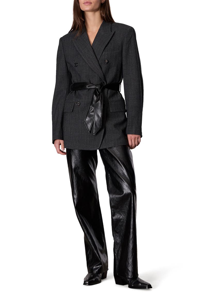 Virginia Belted Blazer, Alternate, color, BLACK