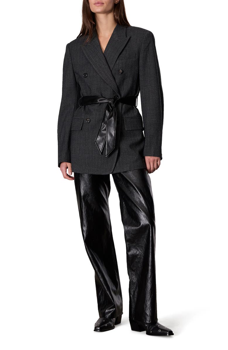 rag & bone Virginia Belted Blazer, Alternate, color, Black