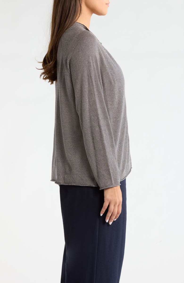 Eileen Fisher Organic Linen & Organic Cotton Cardigan, Alternate, color, Ink