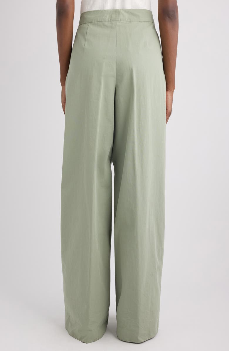 Dries Van Noten Pleated Cotton Wide Leg Pants, Alternate, color, Pistache