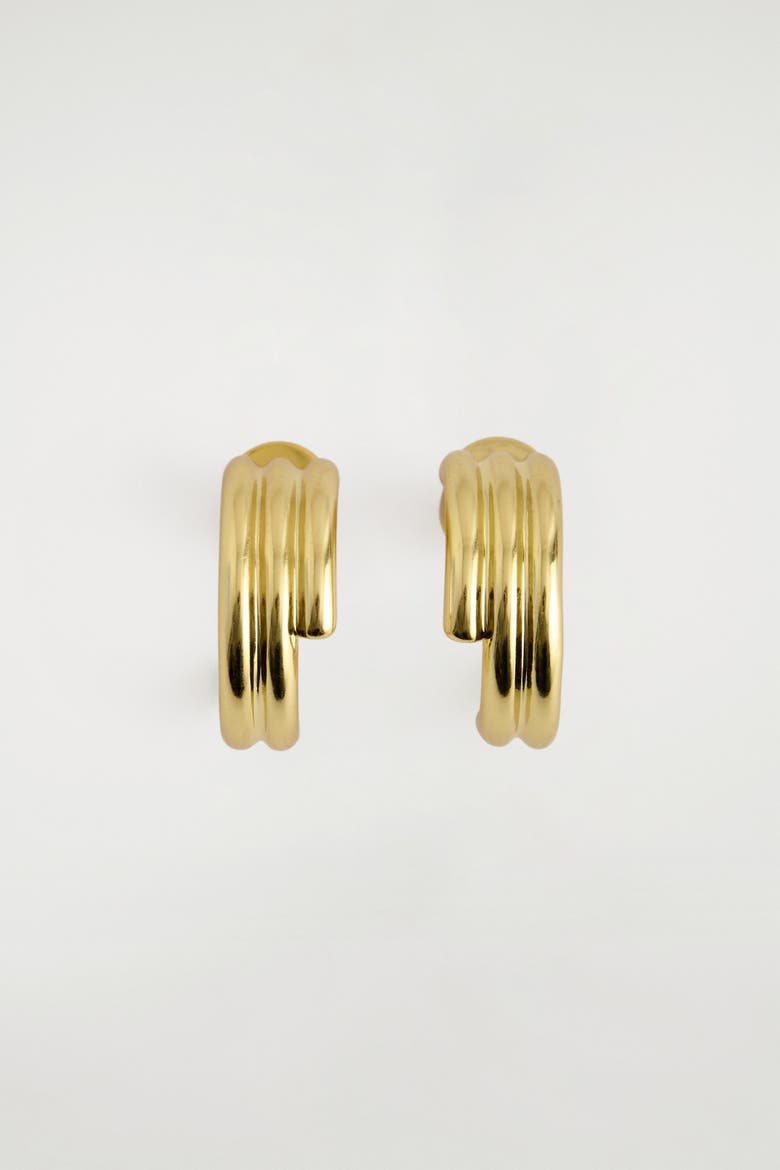 Stacked Mini Hoop Earrings, Alternate, color, GOLD