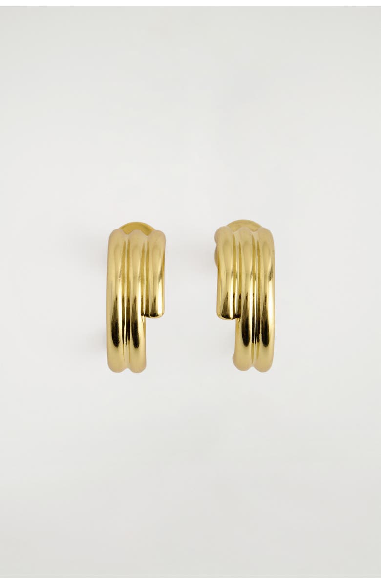 COS Stacked Mini Hoop Earrings, Alternate, color, Gold
