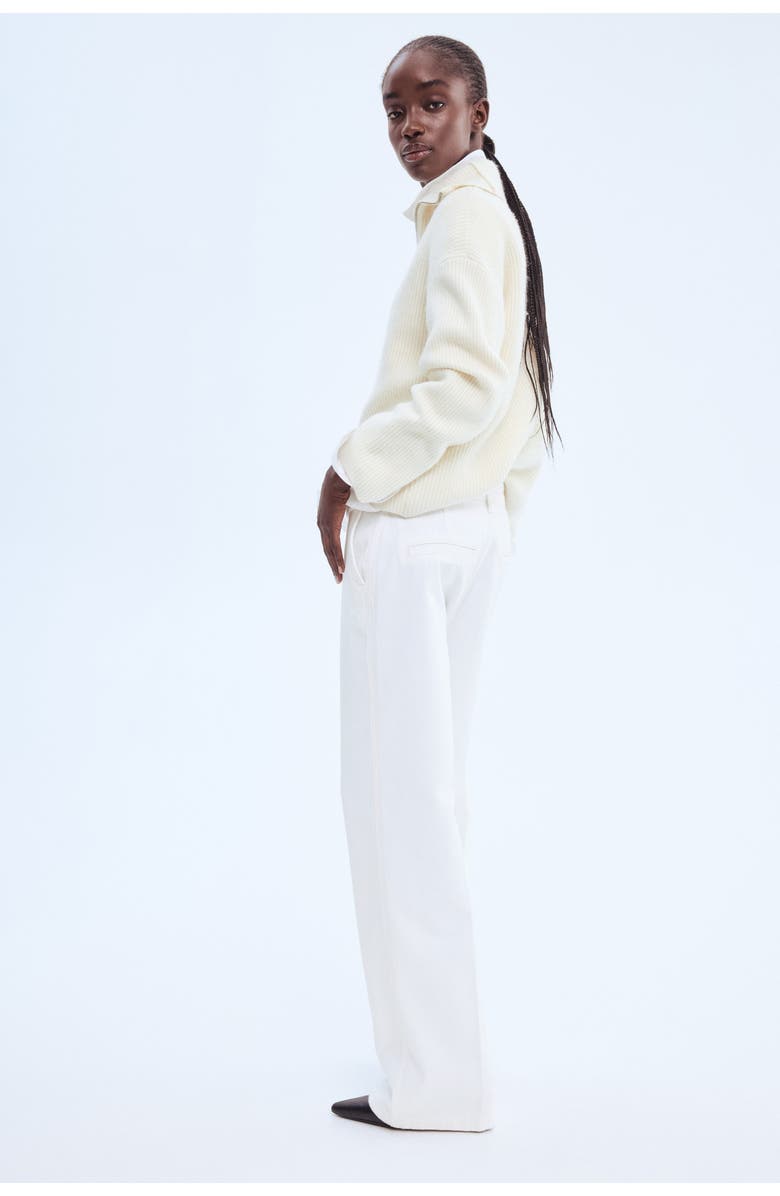 H&M Wide High Jeans, Alternate, color, White