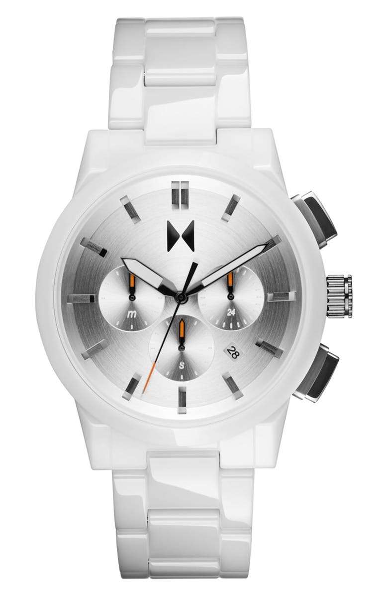 MVMT Chrono II Chronograph Ceramic Bracelet Watch, 44mm, Main, color, 