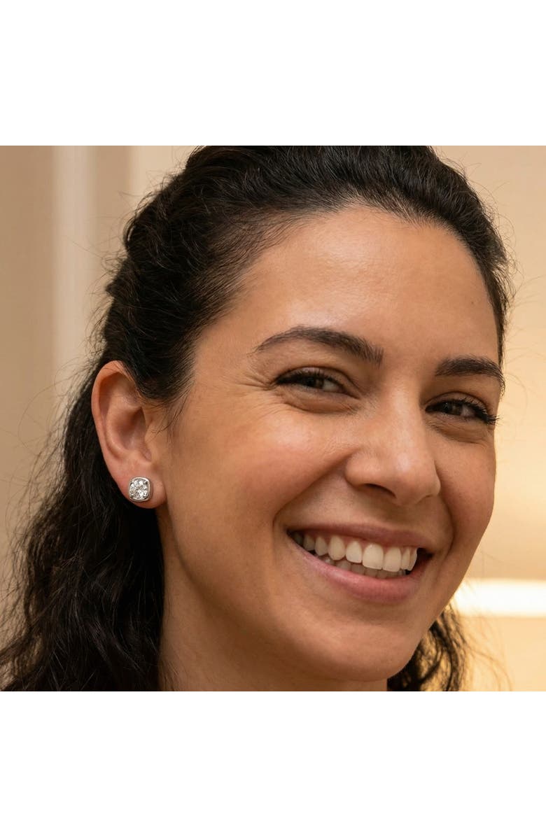 Bliss Diamond 3Ct Cori Diamond Cushion Button Studs 14k Gold Earrings Lab Grown FG/VS, Alternate, color, 14K White Gold