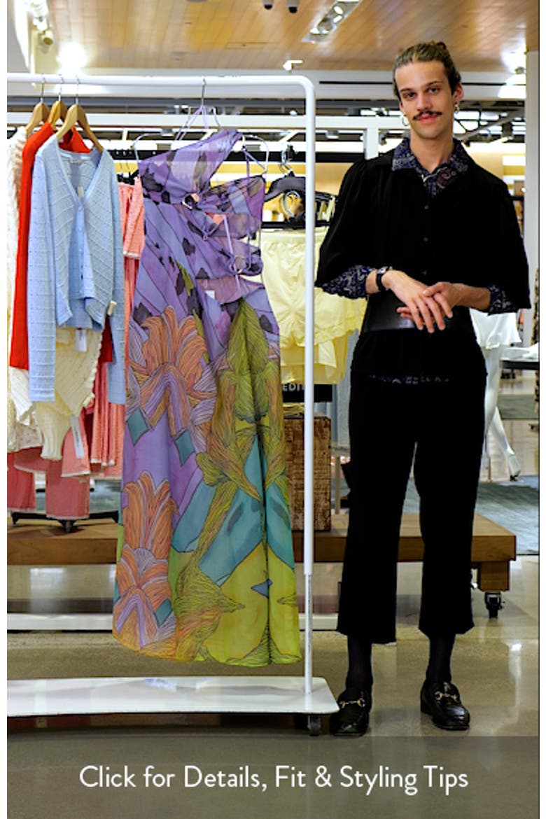 Print Sheer Chiffon Cutout Maxi Dress video