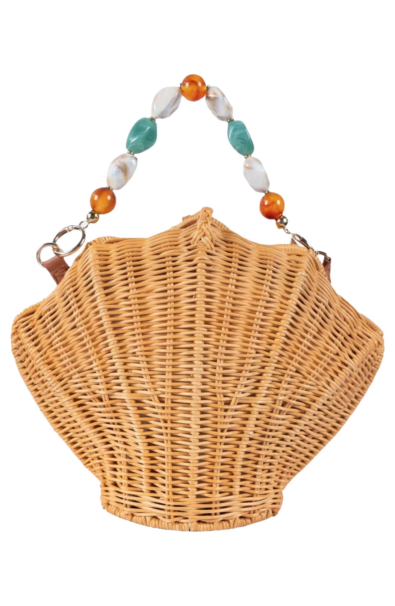 Shellie Shell Basket Bag, Alternate, color, TURQUOISE MULTI NATURAL