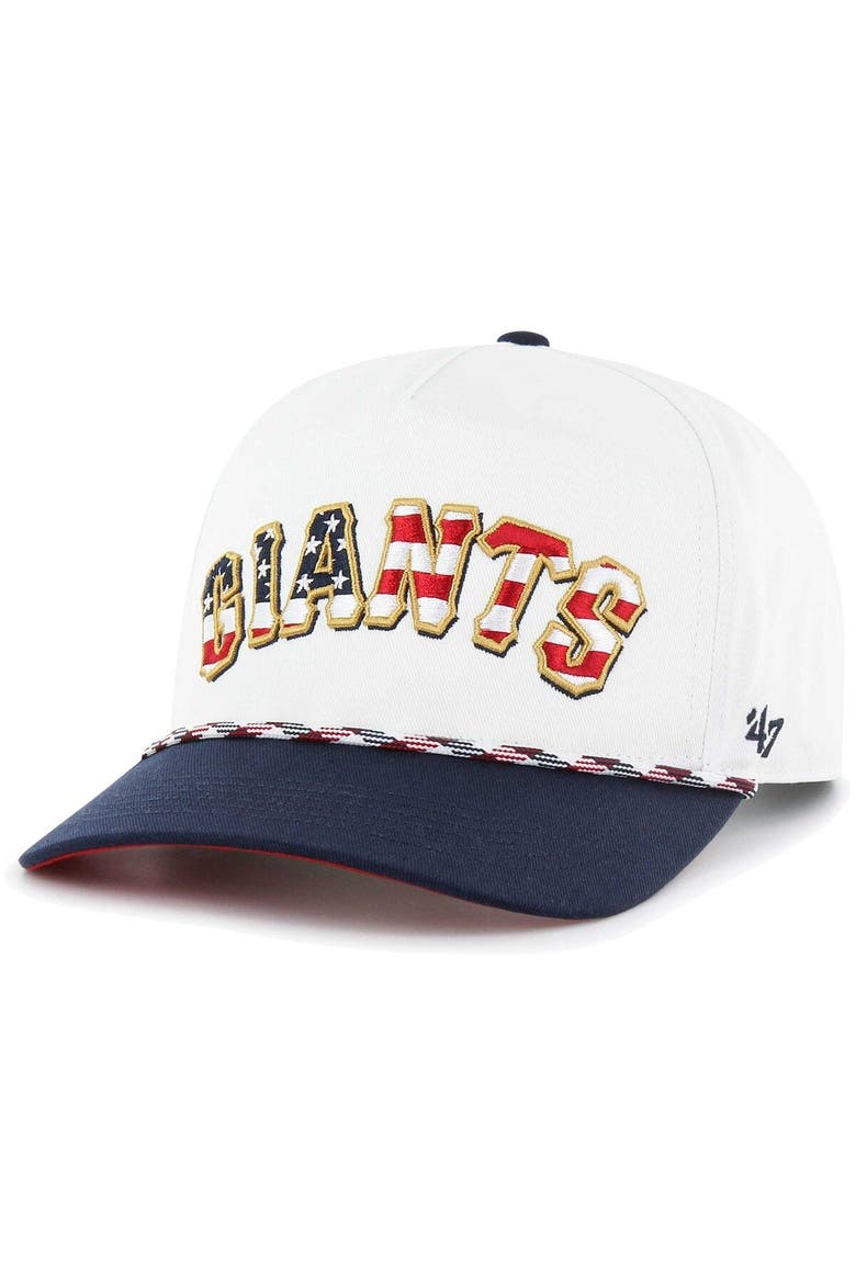 Men's '47 White San Francisco Giants Flag Script Hitch Snapback Hat, Main, color, White