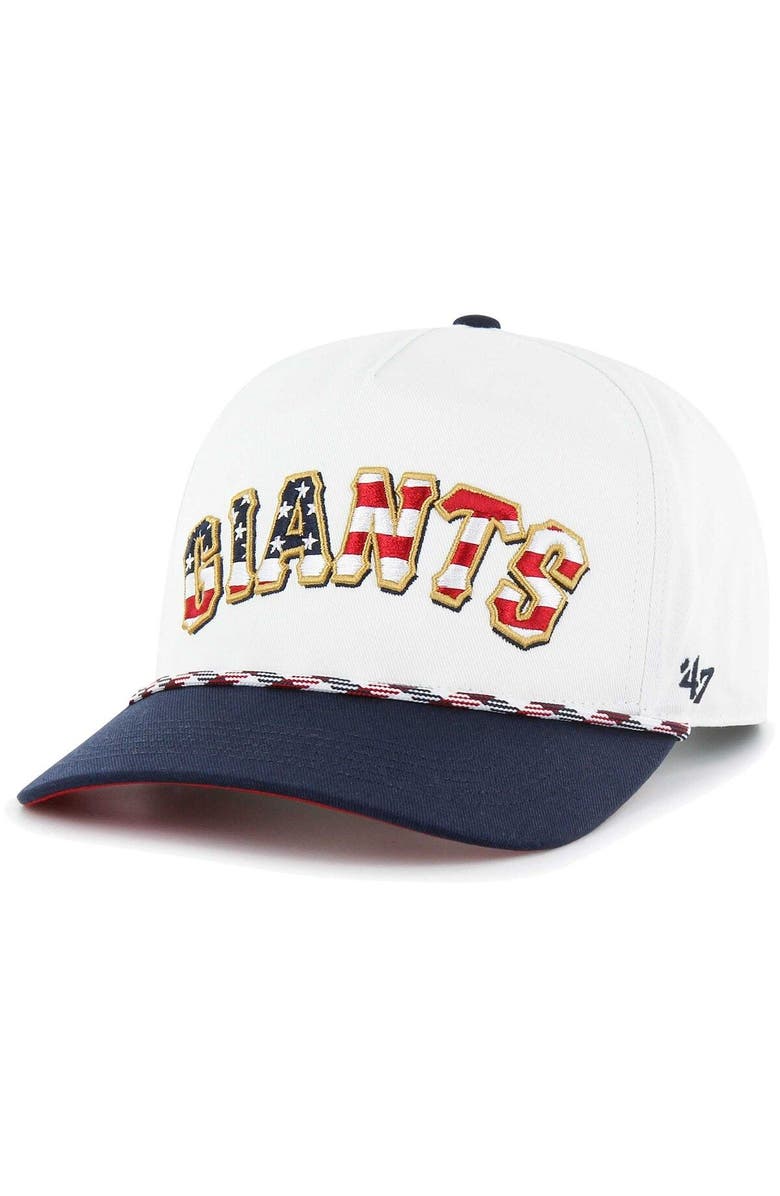 '47 Men's '47 White San Francisco Giants Flag Script Hitch Snapback Hat, Main, color, White