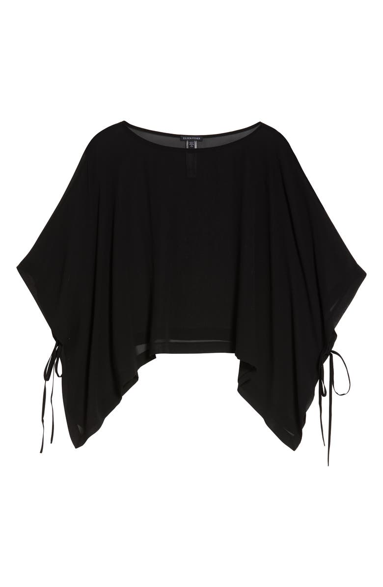 Eileen Fisher Bateau Neck Silk Crop Poncho, Alternate, color, 