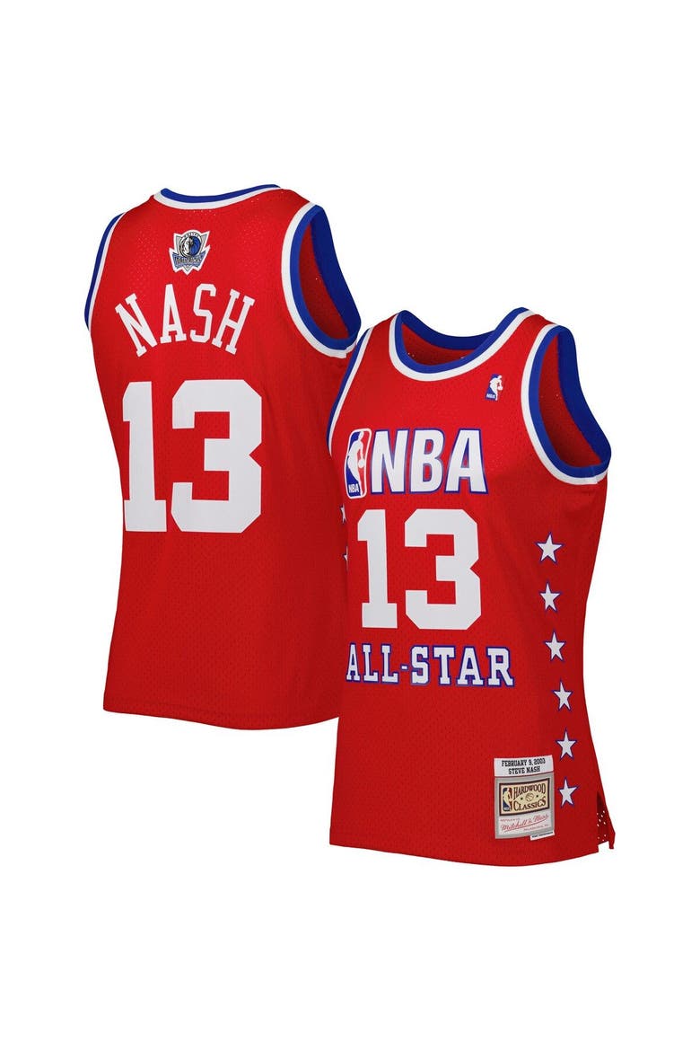 Men's Mitchell & Ness Steve Nash Red Western Conference 2003 All Star Game Swingman Jersey, Main, color, Red
