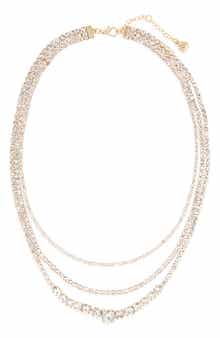 BaubleBar Crystal Layered Tennis Necklace