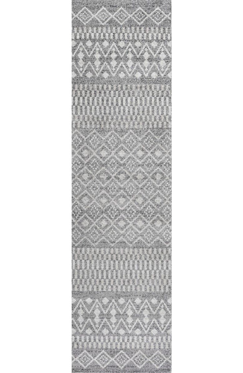 JONATHAN Y Ifrane Berber Geometric Stripe Area Rug, Main, color, Gray/Cream