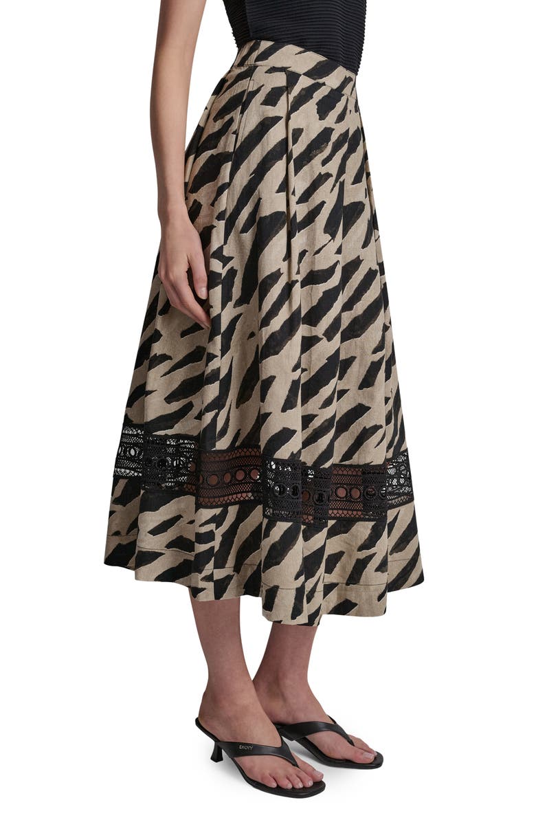 DKNY Animal Print Linen Blend Skirt, Alternate, color, Geo Animal