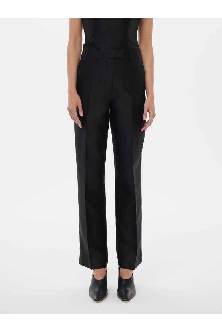 Tailored Silk Wool Pants, Alternate, color, Black