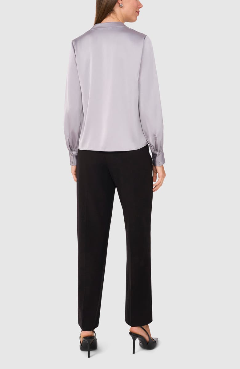 Halogen<sup>®</sup> Collarless Satin Button-Up Shirt, Alternate, color, 